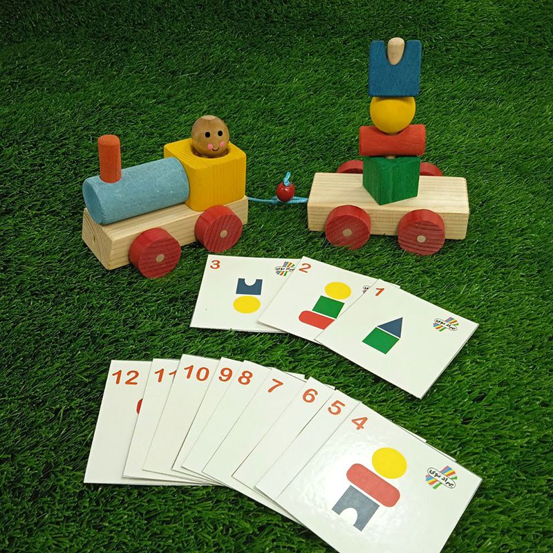 بازی الگودار قطار اشکال چوبی